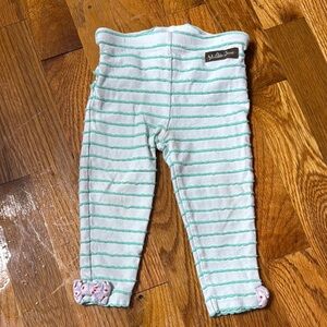 Matilda Jane Green and White Striped Leggings